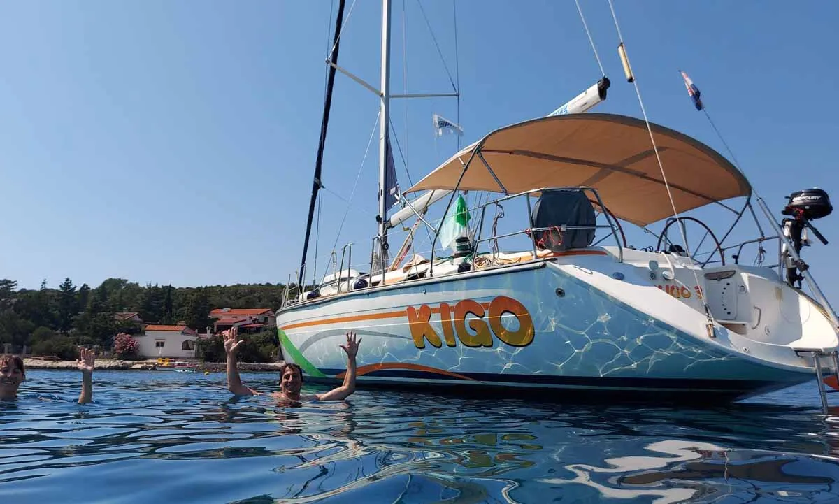 Exterior view of Kigo 3, a Bavaria 44 sailboat at Grad Rijeka, Croatia