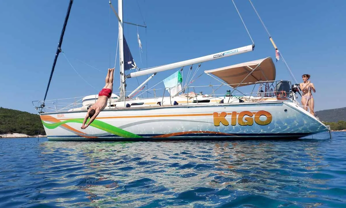 Exterior view of Kigo 3, a Bavaria 44 sailboat at Grad Rijeka, Croatia
