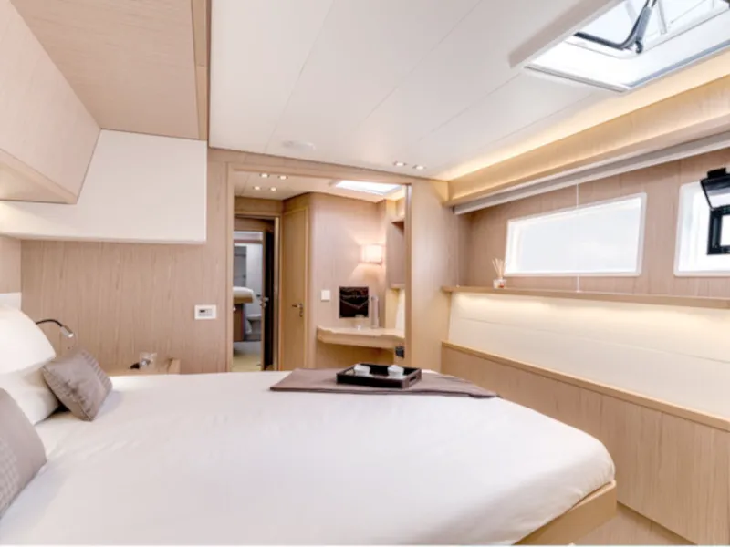 Cabin on TIGA, a Lagoon 52F catamaran at Grad Šibenik, Croatia