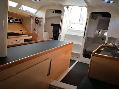 Salon of Raceberry, a Pogo 12.50 sailboat at Pula, Croatia