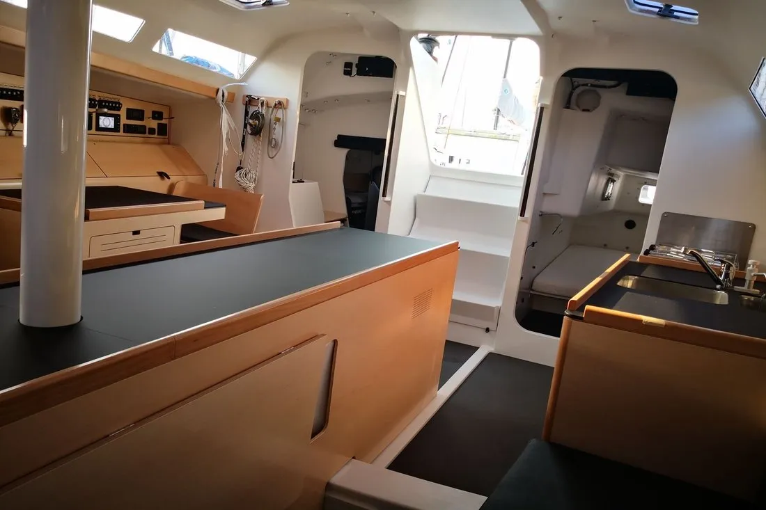 Salon of Raceberry, a Pogo 12.50 sailboat at Pula, Croatia