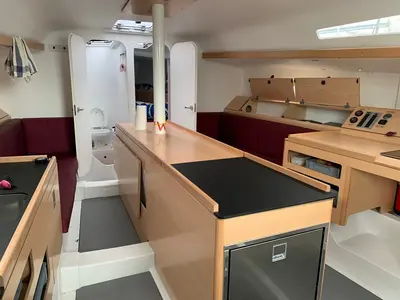 Galley of Raceberry, a Pogo 12.50 sailboat at Pula, Croatia
