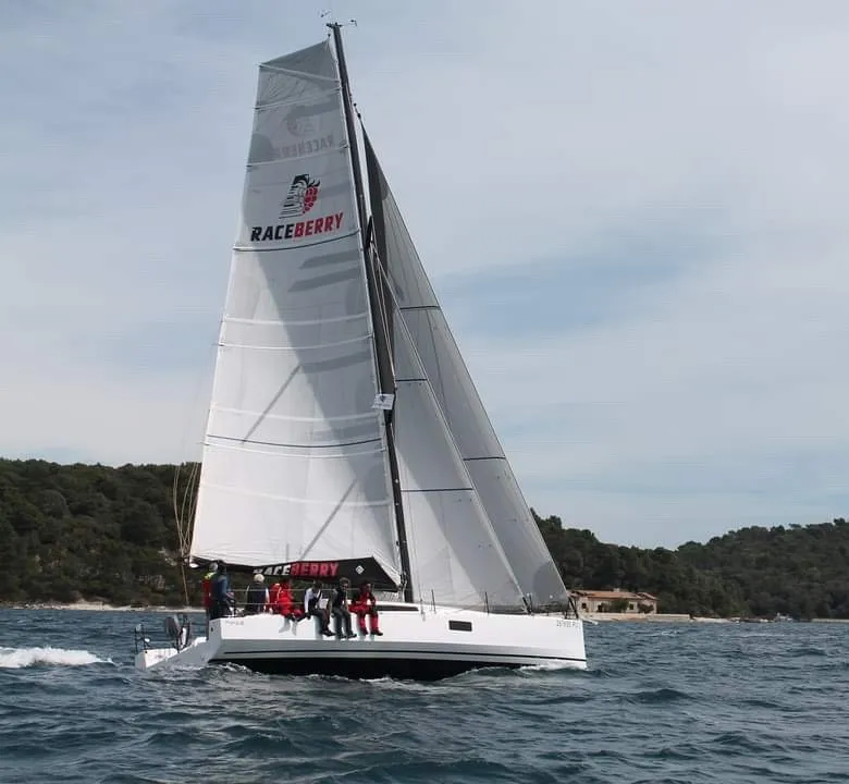 Exterior view of Raceberry, a Pogo 12.50 sailboat at Pula, Croatia