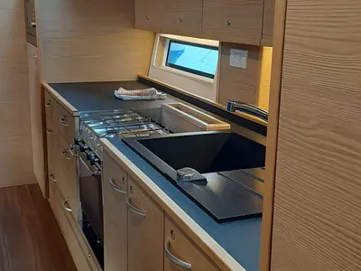 Galley of EL PATRON, a D&D Kufner 54 sailboat at Grad Trogir, Croatia