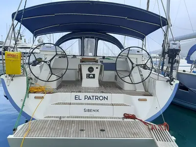 Cockpit of EL PATRON, a D&D Kufner 54 sailboat at Grad Trogir, Croatia