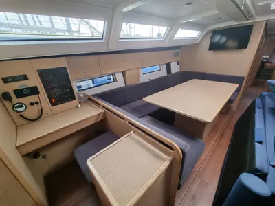 Salon of EL PATRON, a D&D Kufner 54 sailboat at Grad Trogir, Croatia