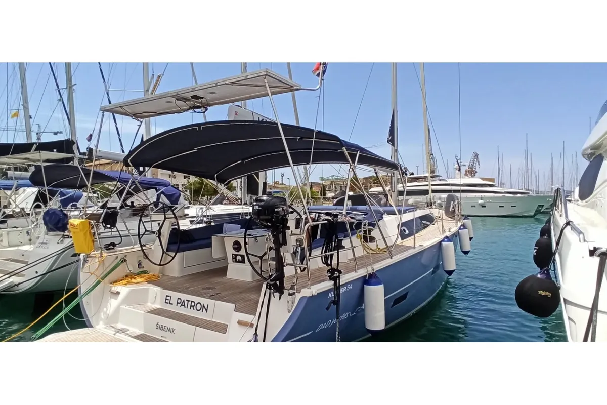 Exterior view of EL PATRON, a D&D Kufner 54 sailboat at Grad Trogir, Croatia