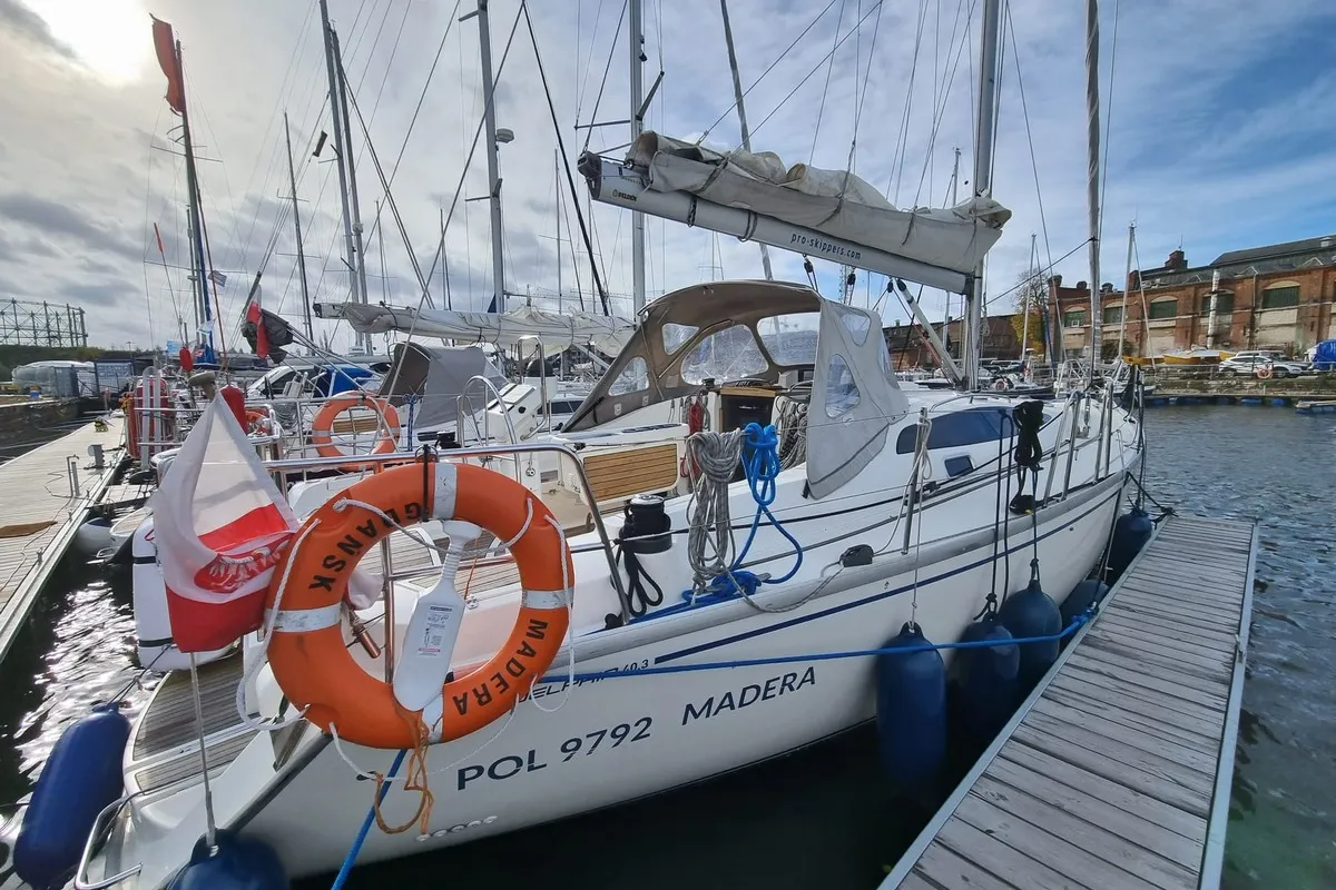 Exterior view of Madera, a Delphia 40.3 sailboat at Gdańsk, Poland