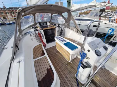 Cockpit of Madera, a Delphia 40.3 sailboat at Gdańsk, Poland