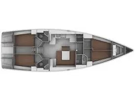 Floor plan of Alma, a Bavaria Cruiser 45 sailboat at Fisksätra, Sweden