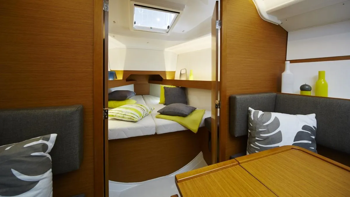 Cabin on Sunsail 34 Classic, a Jeanneau Sun Odyssey 349 sailboat at Municipal Unit of Lefkada, Greece