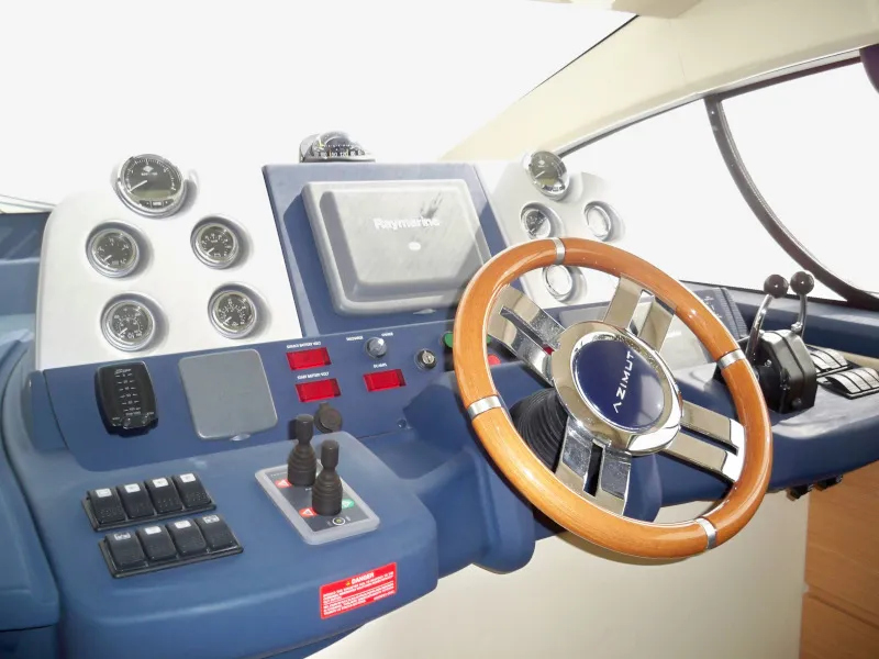 Cockpit of Lou Ann, a Azimut 43 S motorboat at Seget Donji, Croatia