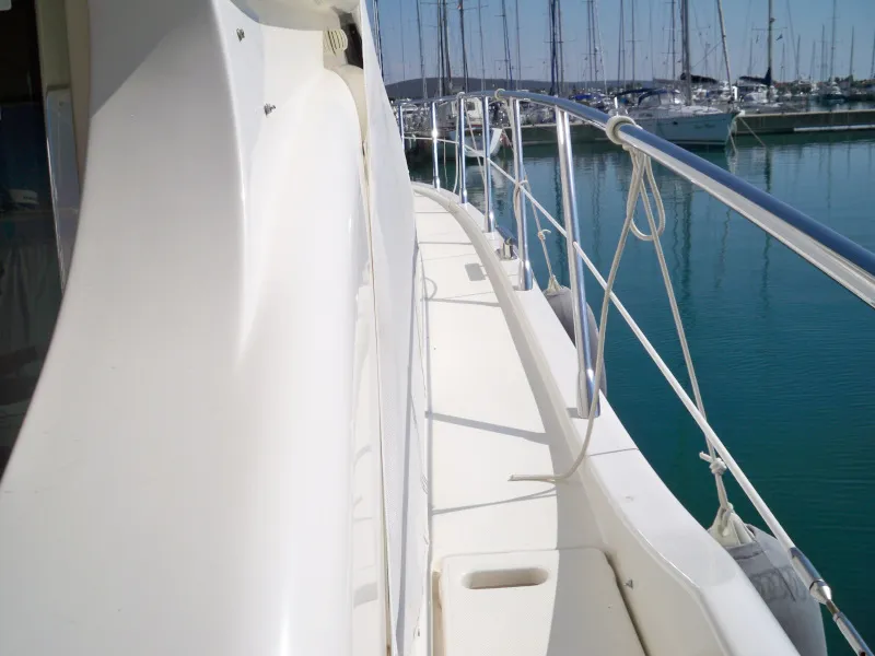 Deck of Lou Ann, a Azimut 43 S motorboat at Seget Donji, Croatia