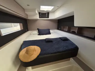 Cabin on El Mar, a Dufour 48 Cat catamaran at Sant Antoni de Portmany, Spain