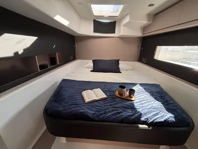 Cabin on El Mar, a Dufour 48 Cat catamaran at Sant Antoni de Portmany, Spain