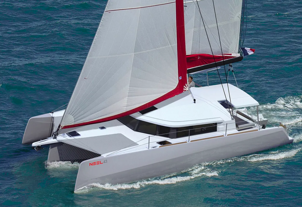 Exterior view of Naboo, a NEEL 43 sailboat at Hyères, France