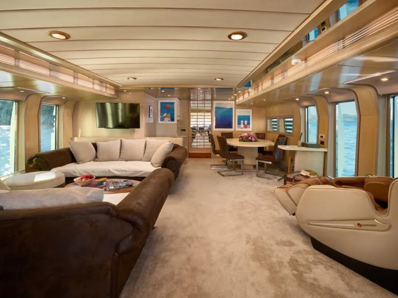 Salon of Marshall, a Posillipo Technema 82 motor yacht at Split, Croatia