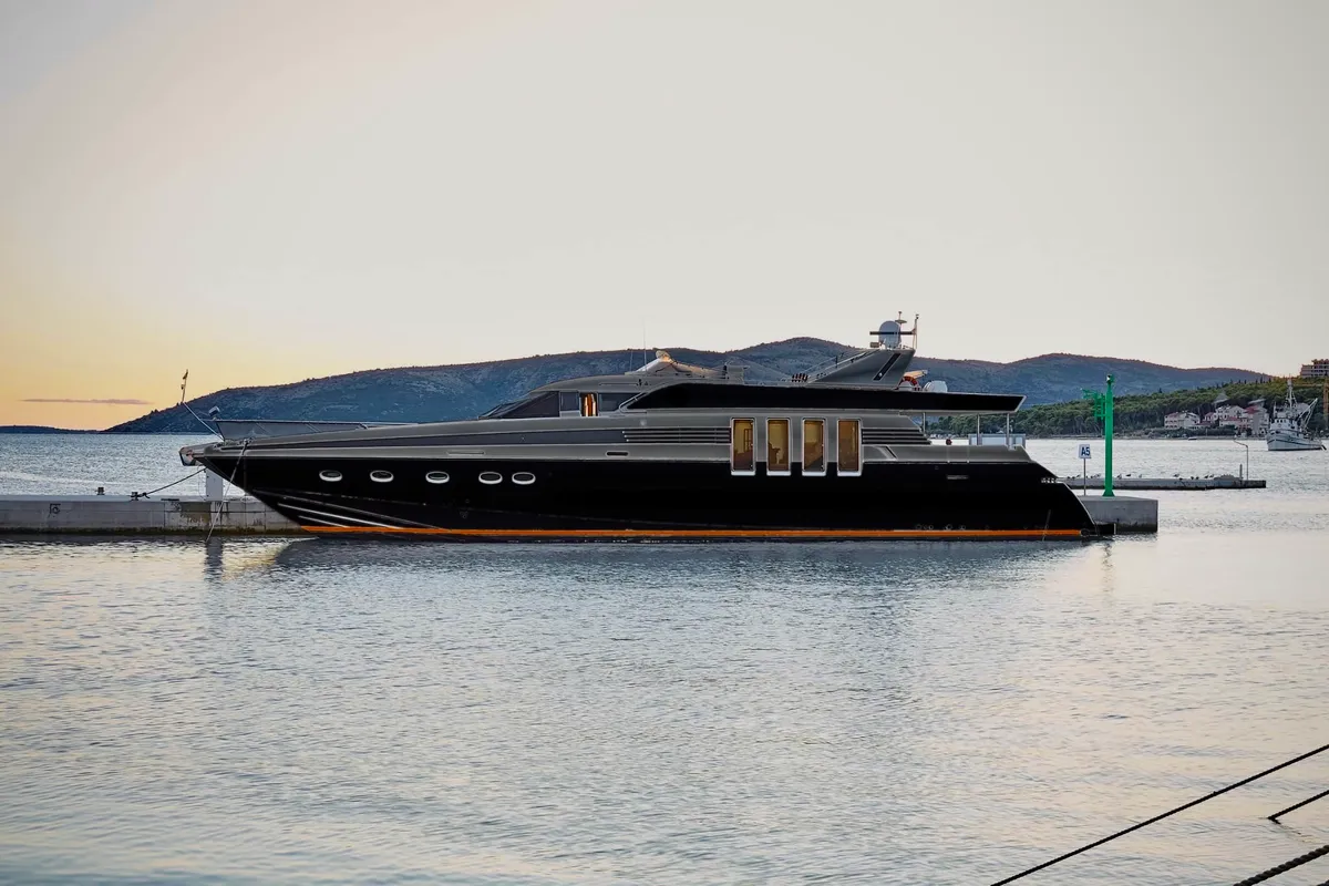 Exterior view of Marshall, a Posillipo Technema 82 motor yacht at Split, Croatia