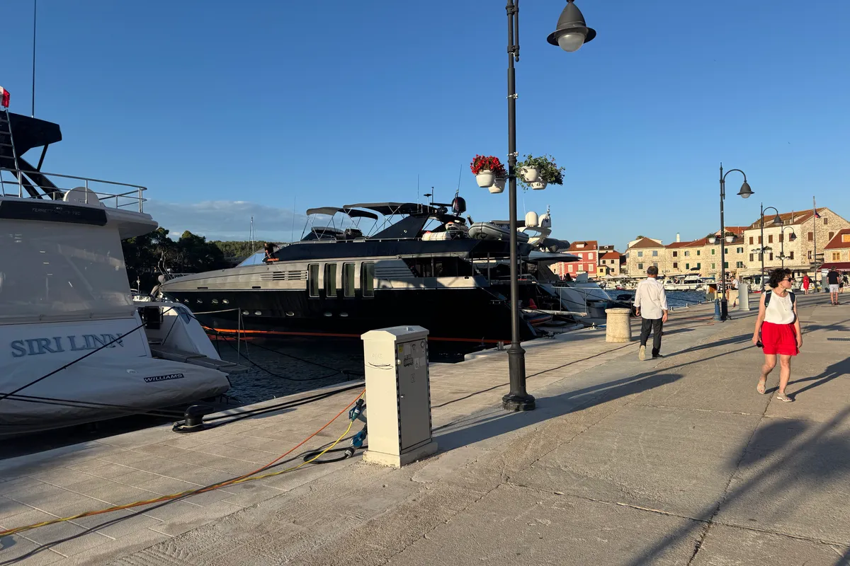 Exterior view of Marshall, a Posillipo Technema 82 motor yacht at Split, Croatia