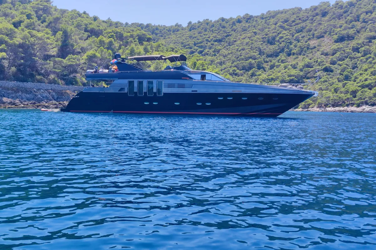 Exterior view of Marshall, a Posillipo Technema 82 motor yacht at Split, Croatia