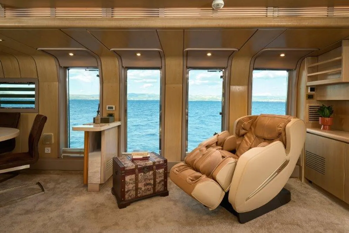 Salon of Marshall, a Posillipo Technema 82 motor yacht at Split, Croatia