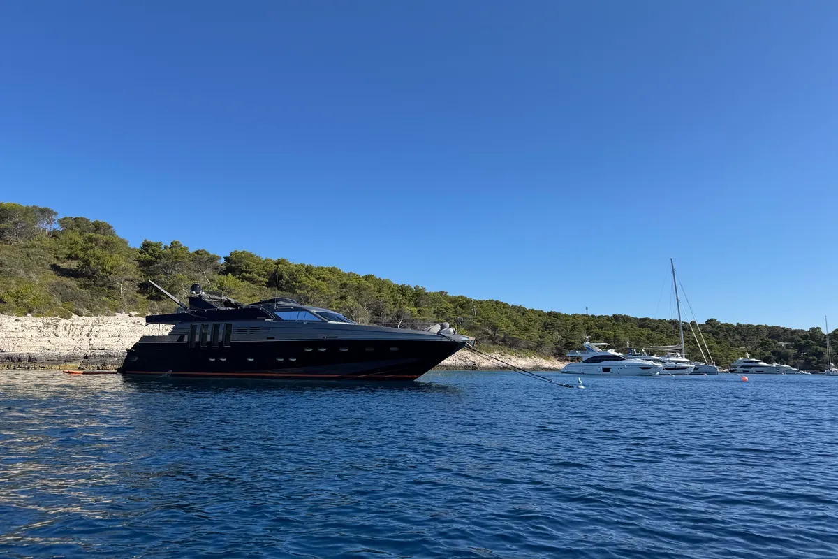 Exterior view of Marshall, a Posillipo Technema 82 motor yacht at Split, Croatia