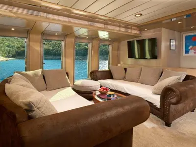 Salon of Marshall, a Posillipo Technema 82 motor yacht at Split, Croatia