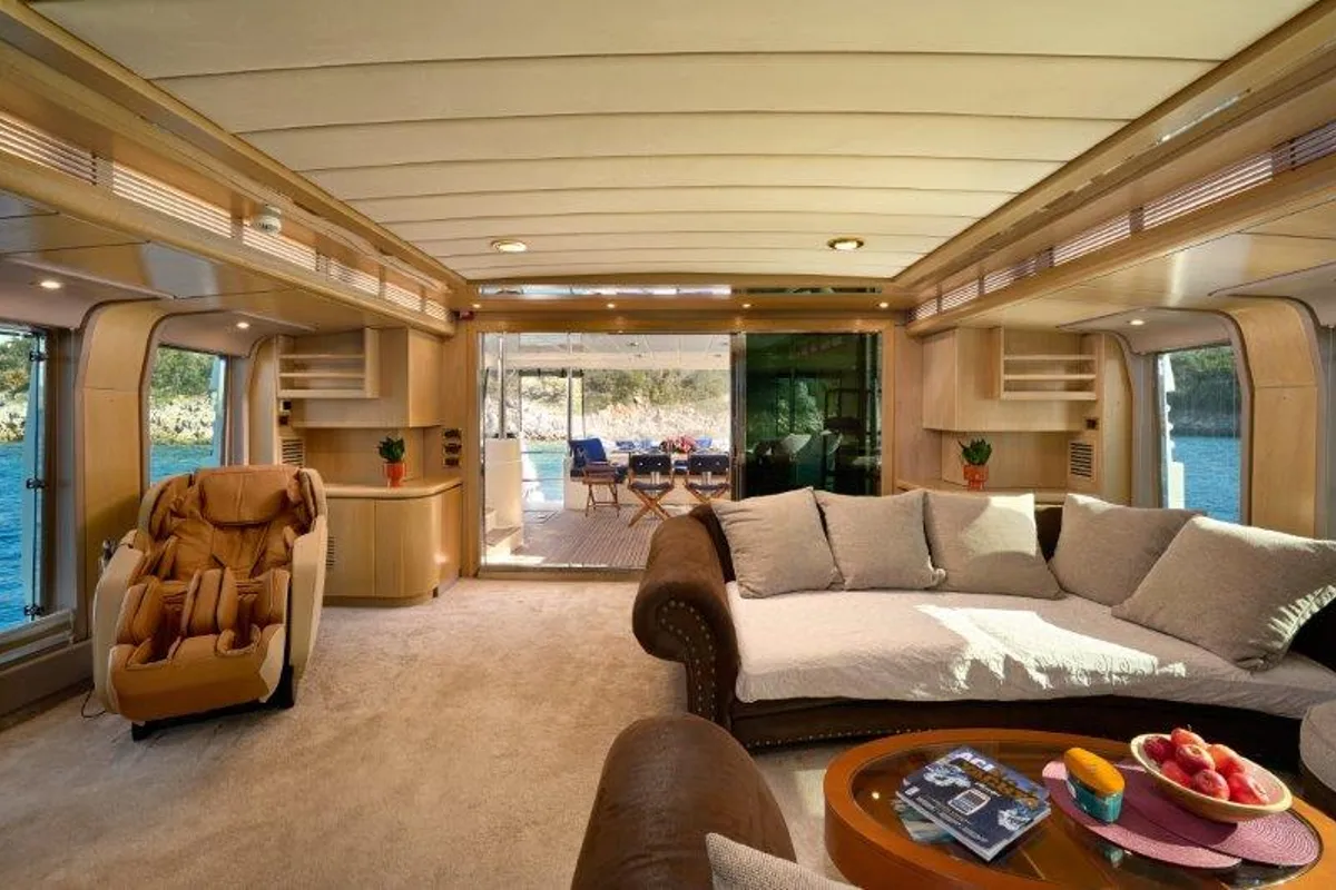 Salon of Marshall, a Posillipo Technema 82 motor yacht at Split, Croatia