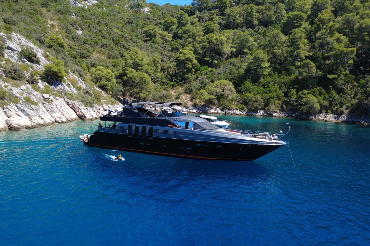 Exterior view of Marshall, a Posillipo Technema 82 motor yacht at Split, Croatia