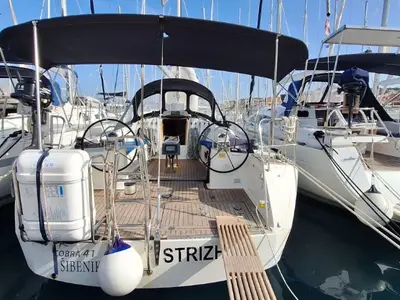 Cockpit of Strizh, a Cobra 41 sailboat at Grad Šibenik, Croatia