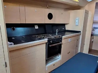 Galley of Strizh, a Cobra 41 sailboat at Grad Šibenik, Croatia