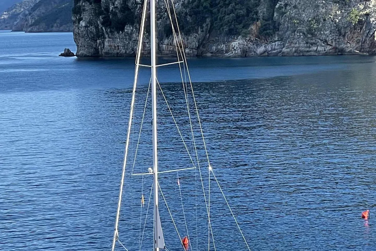Exterior view of Freebe, a Hanse 460 sailboat at Grad Pula, Croatia