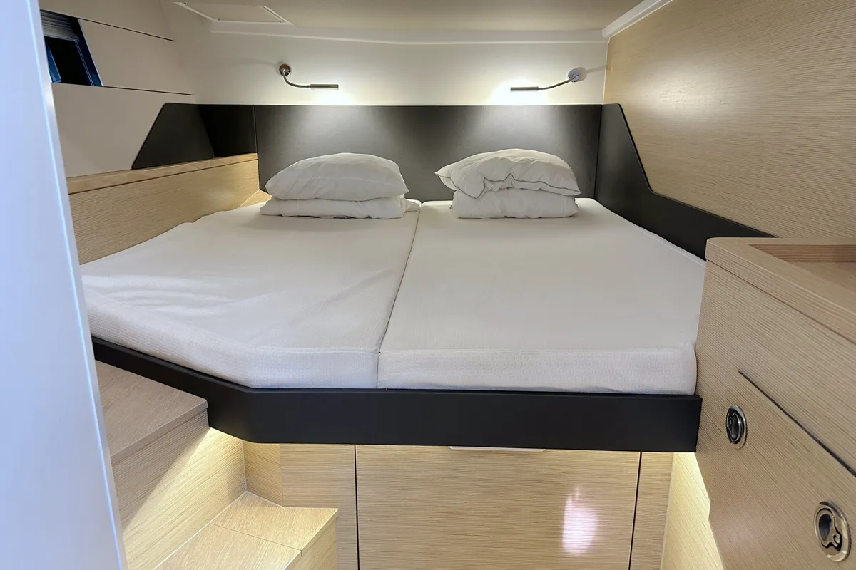Cabin on Freebe, a Hanse 460 sailboat at Grad Pula, Croatia