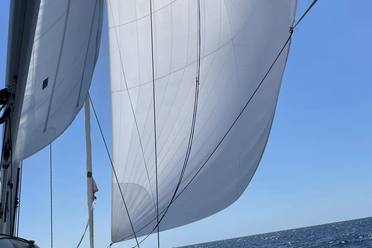 Deck of Freebe, a Hanse 460 sailboat at Grad Pula, Croatia