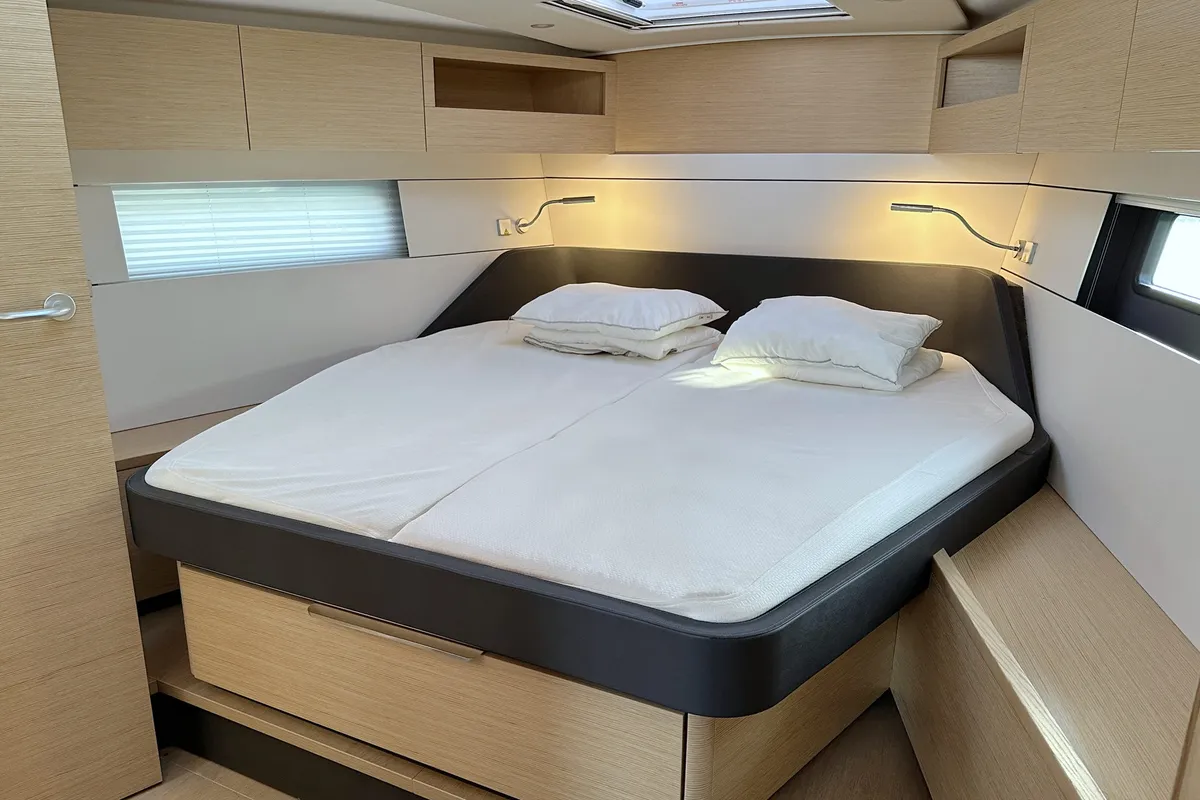 Cabin on Freebe, a Hanse 460 sailboat at Grad Pula, Croatia