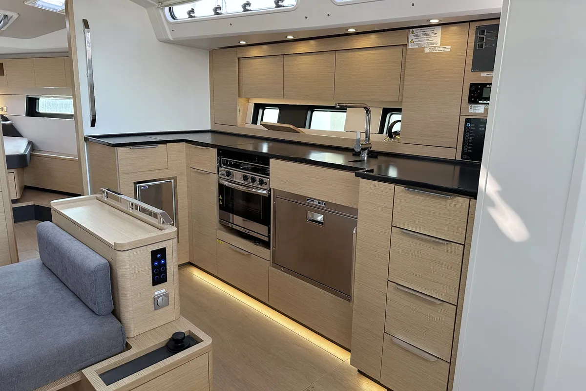 Galley of Freebe, a Hanse 460 sailboat at Grad Pula, Croatia
