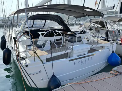 Cockpit of freebe, a Hanse 460 sailboat at Pula, Croatia
