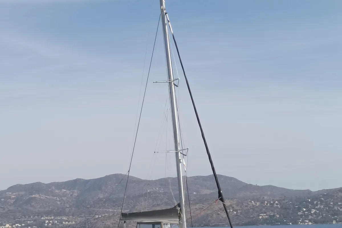 Exterior view of Tramontana, a Lagoon 400 catamaran at Municipal Unit of Nea Peramos, Greece