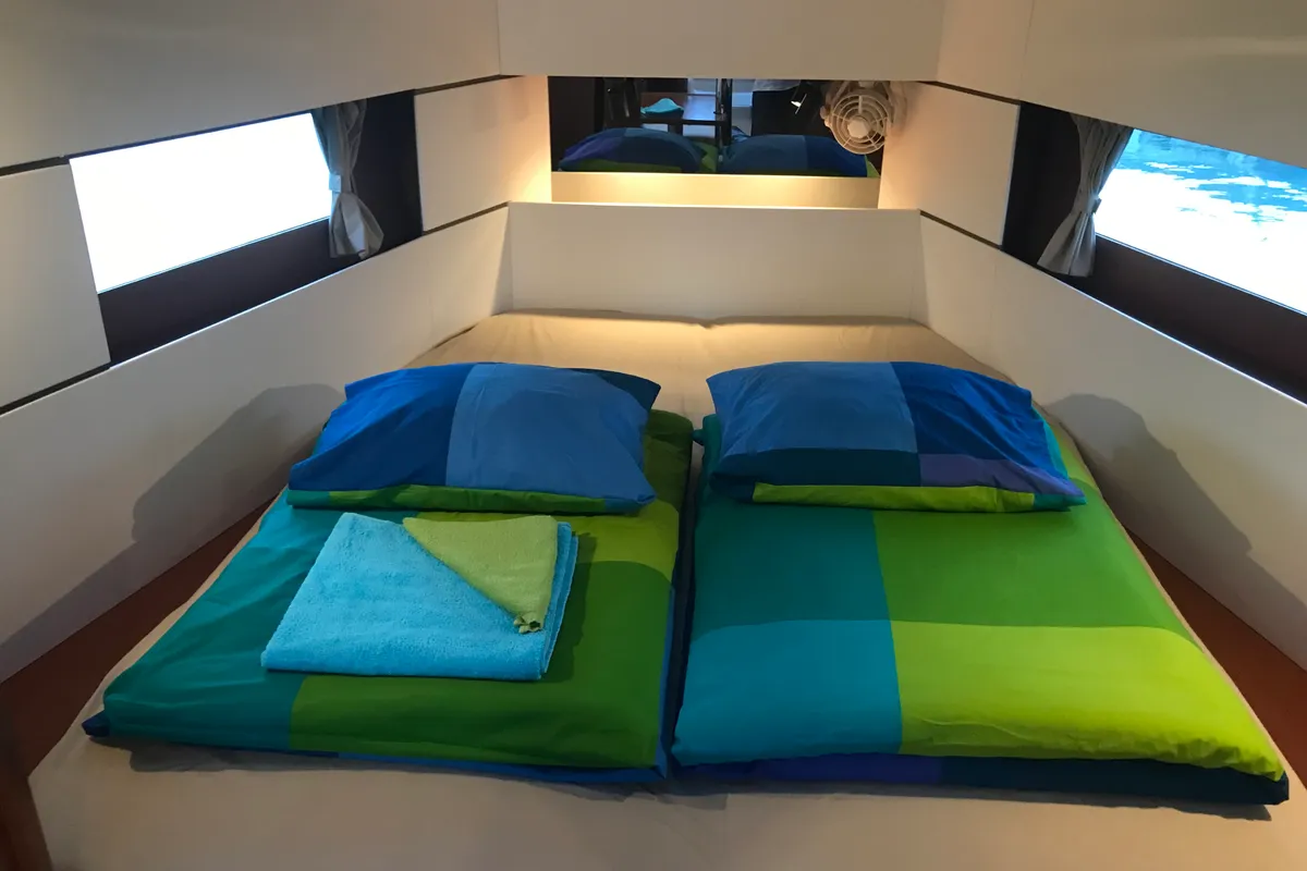 Cabin on Baby Dory, a Beneteau Oceanis 38.1 sailboat at Baška Voda, Croatia