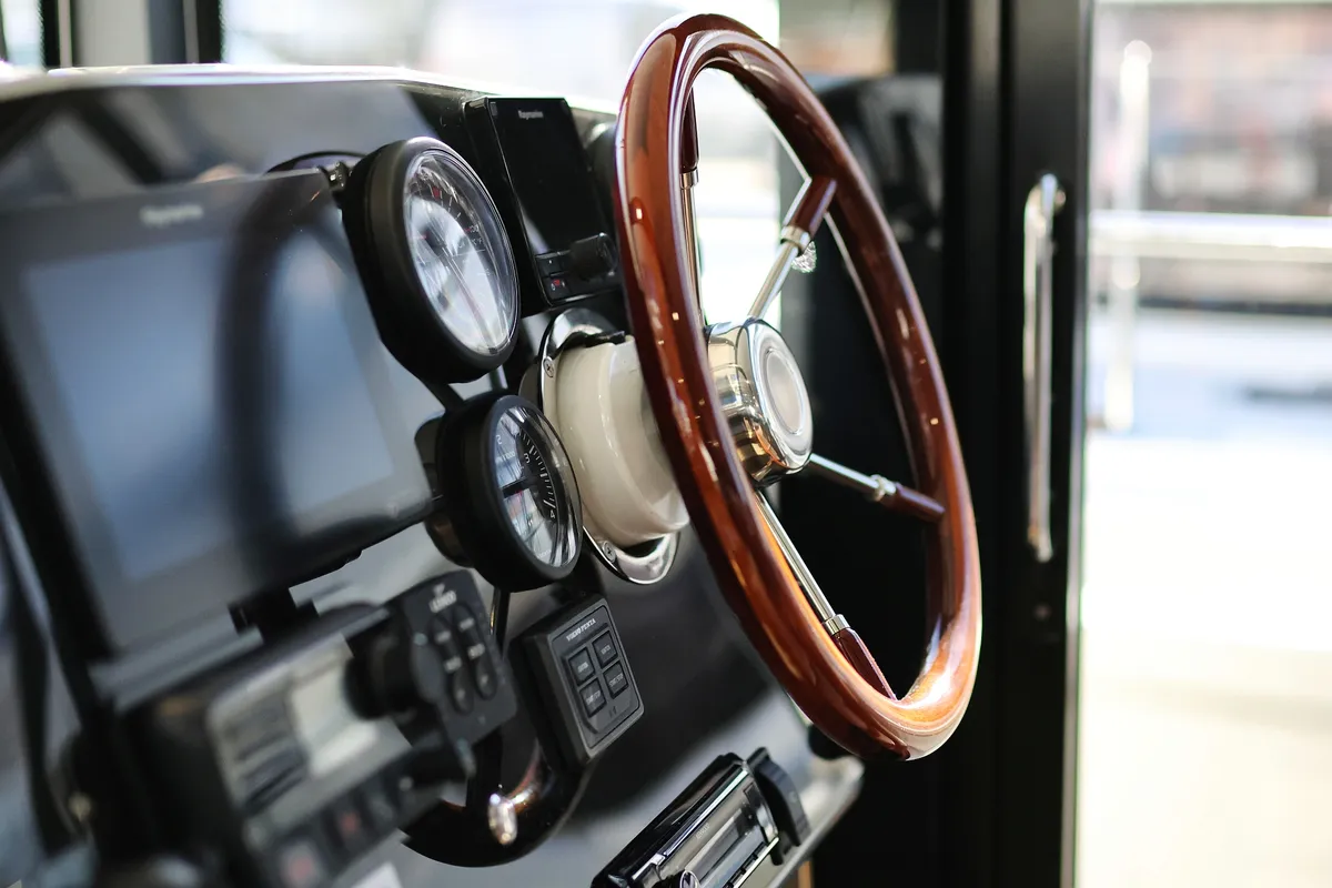 Cockpit of Fortuna, a Cobra Yachts Seamaster 45 motor yacht at Grad Trogir, Croatia