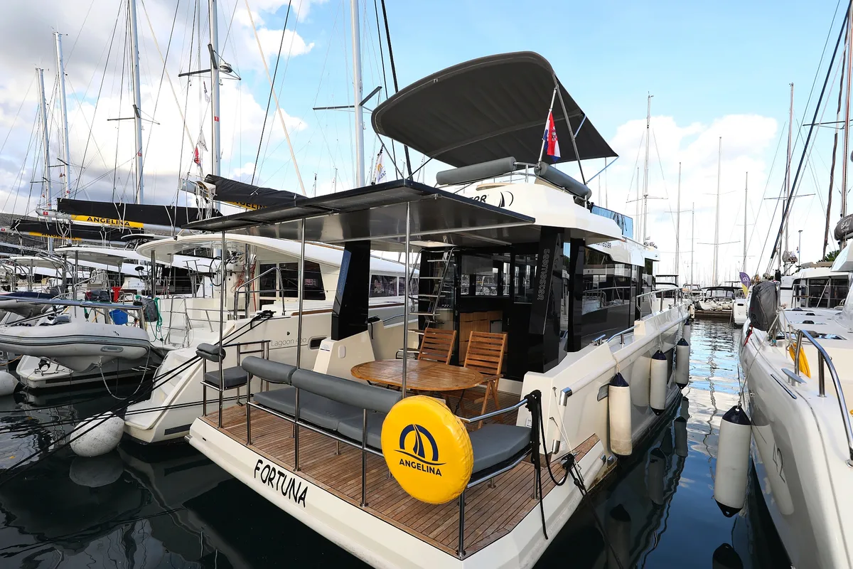 Fortuna, a Cobra Yachts Seamaster 45 motor yacht at Grad Trogir, Croatia