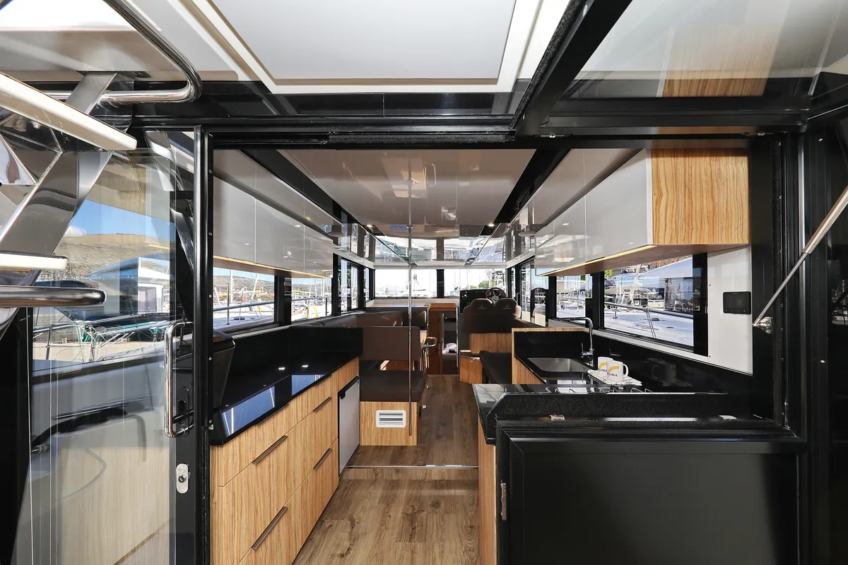 Salon of Fortuna, a Cobra Yachts Seamaster 45 motor yacht at Grad Trogir, Croatia