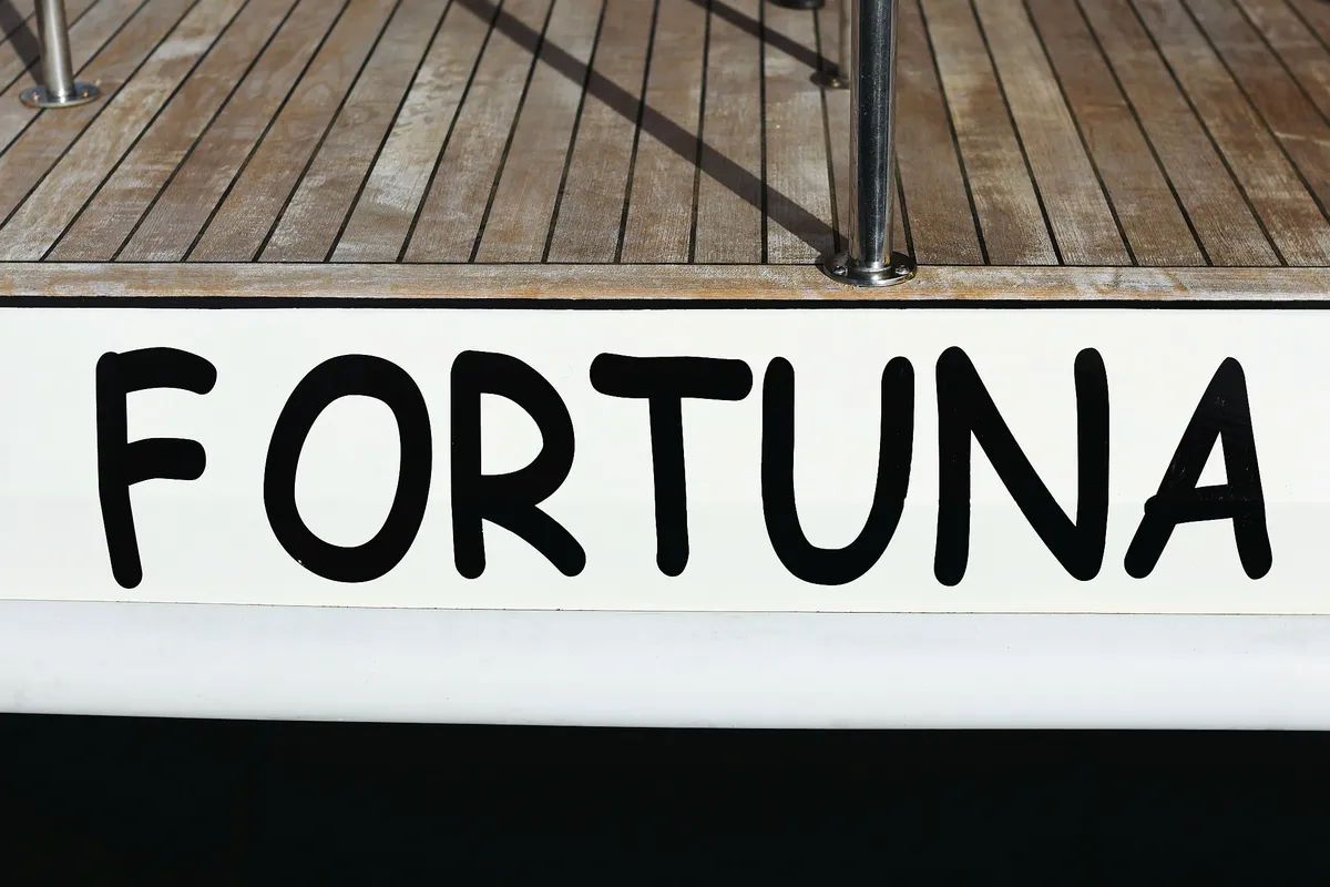 Exterior view of Fortuna, a Cobra Yachts Seamaster 45 motor yacht at Grad Trogir, Croatia