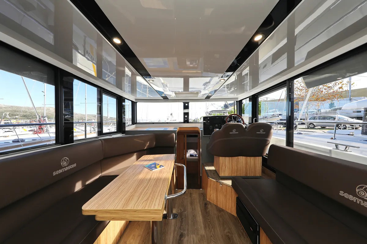 Salon of Fortuna, a Cobra Yachts Seamaster 45 motor yacht at Grad Trogir, Croatia