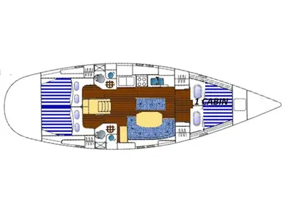 Floor plan of MOLLY'S, a Beneteau Oceanis 461 sailboat at Municipal Unit of Lefkada, Greece