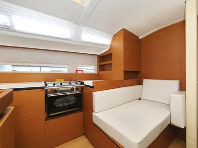 Galley of Vague, a Jeanneau Sun Odyssey 410 sailboat at Zadar, Croatia