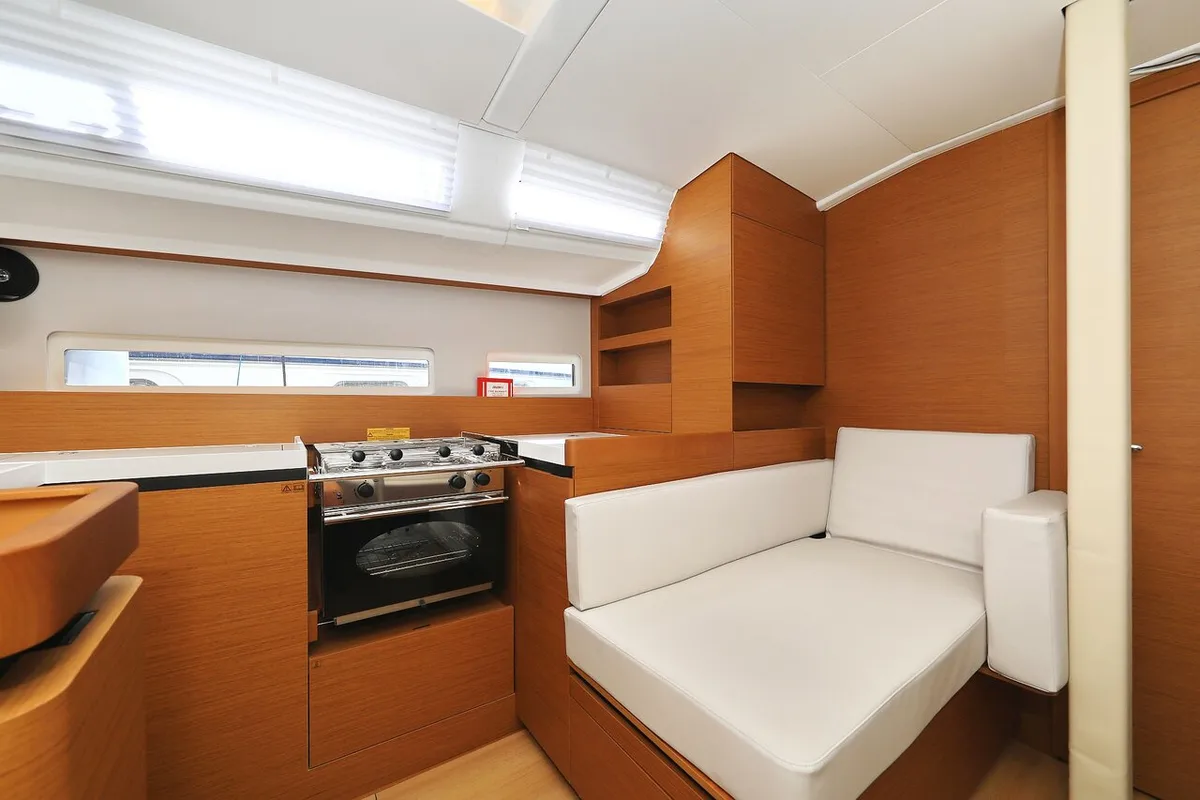 Galley of Vague, a Jeanneau Sun Odyssey 410 sailboat at Zadar, Croatia