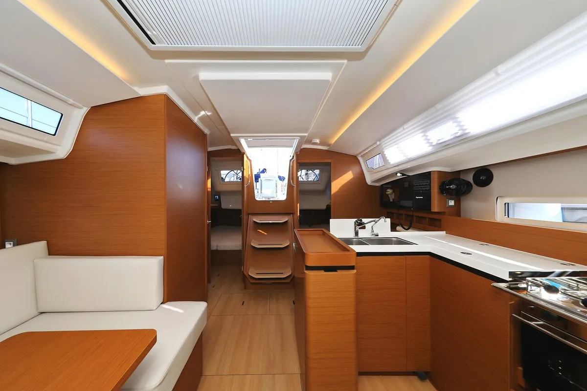 Salon of Vague, a Jeanneau Sun Odyssey 410 sailboat at Zadar, Croatia