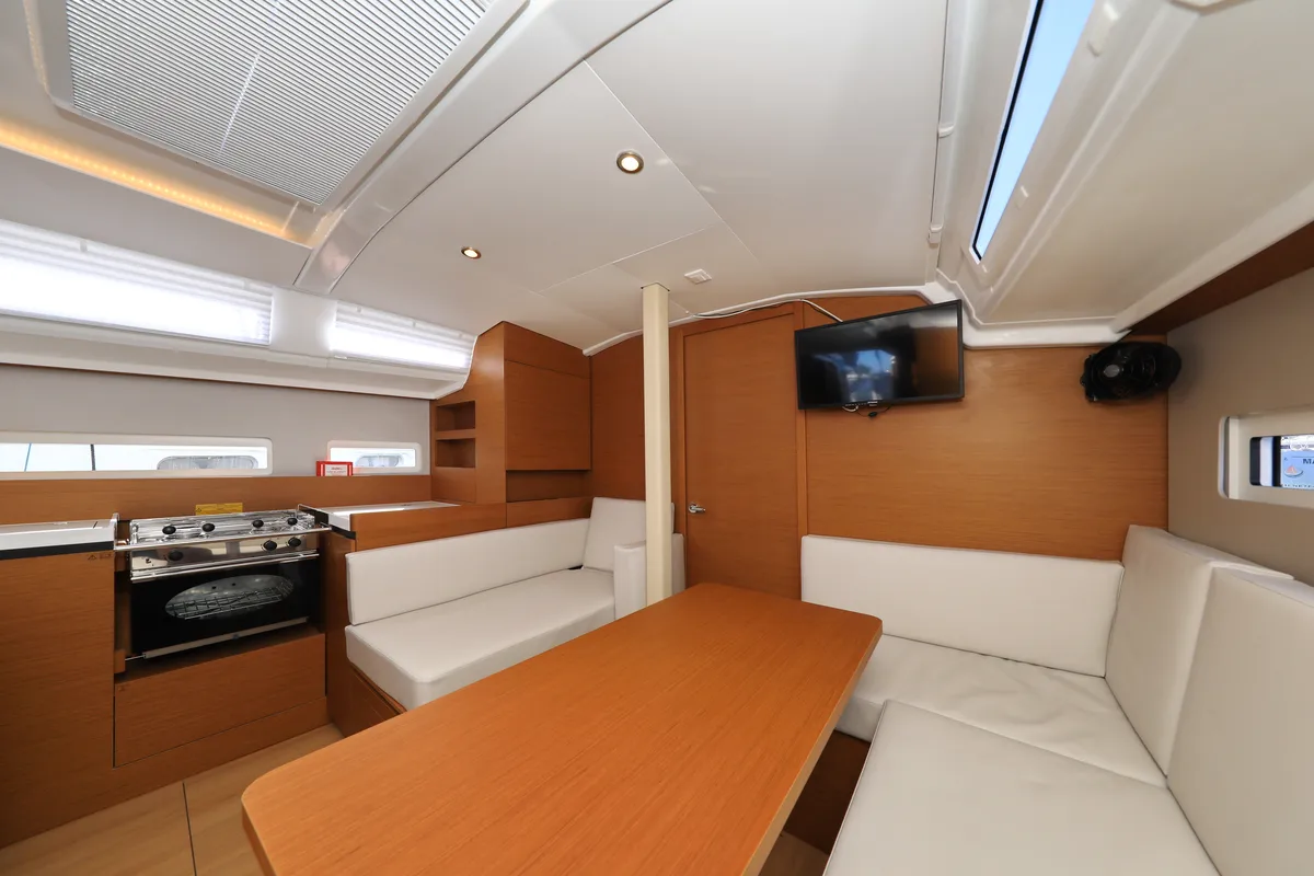 Salon of Vague, a Jeanneau Sun Odyssey 410 sailboat at Zadar, Croatia