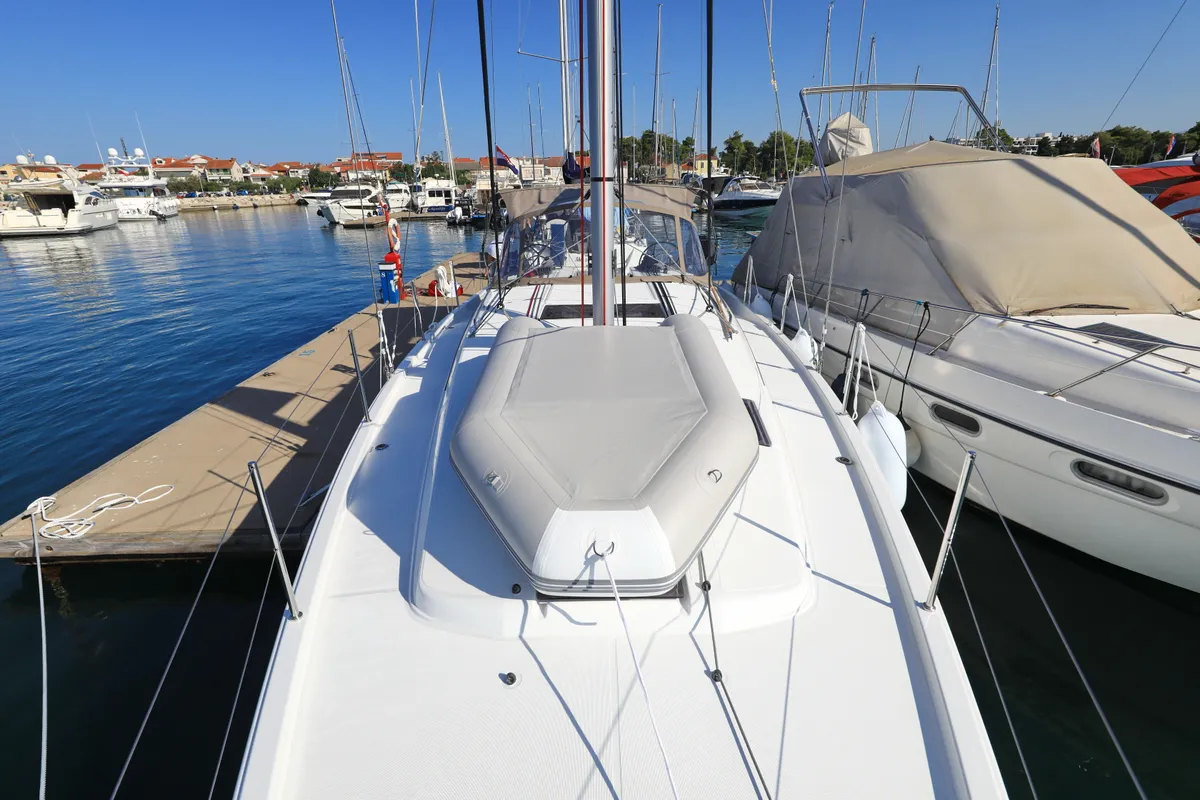 Galley of Vague, a Jeanneau Sun Odyssey 410 sailboat at Zadar, Croatia